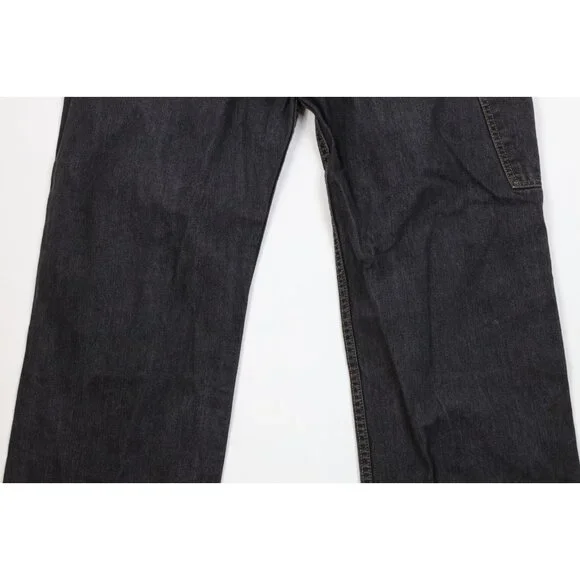 Vintage 90s Ralph Lauren Mens 34x34 Faded Baggy Wide Leg Carpenter Jeans Black